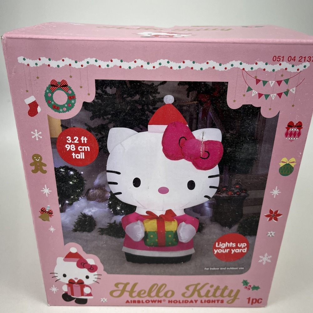 Hello Kitty 2025 Christmas Airblown Holiday Lights Inflatable 3ft Tall